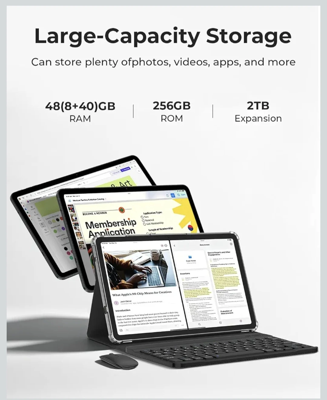12-inch Gemini AI Android Tablet with Keyboard and Mouse - photo 3