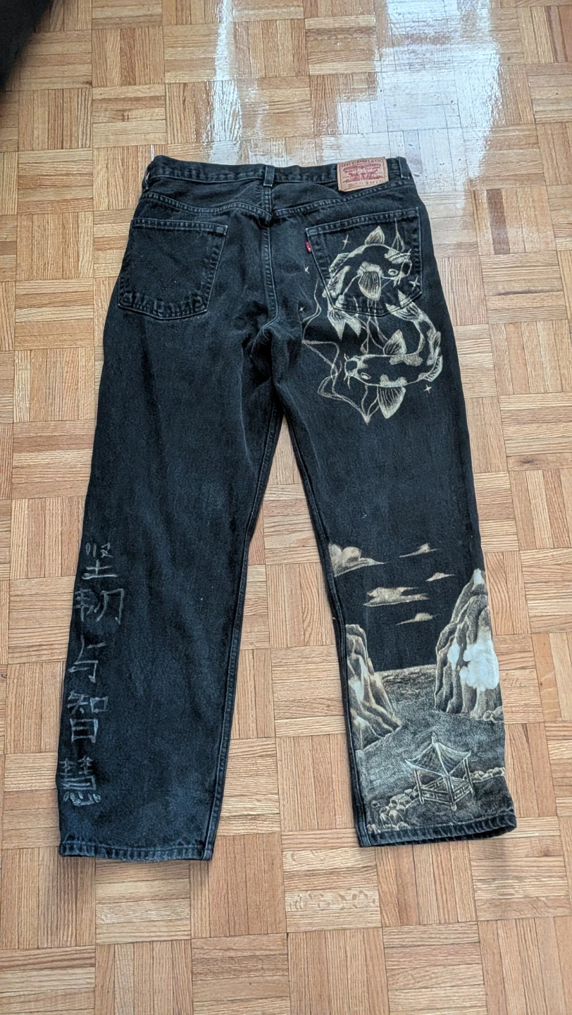 Bleach Paint Custom Levi's Jeans - photo 4