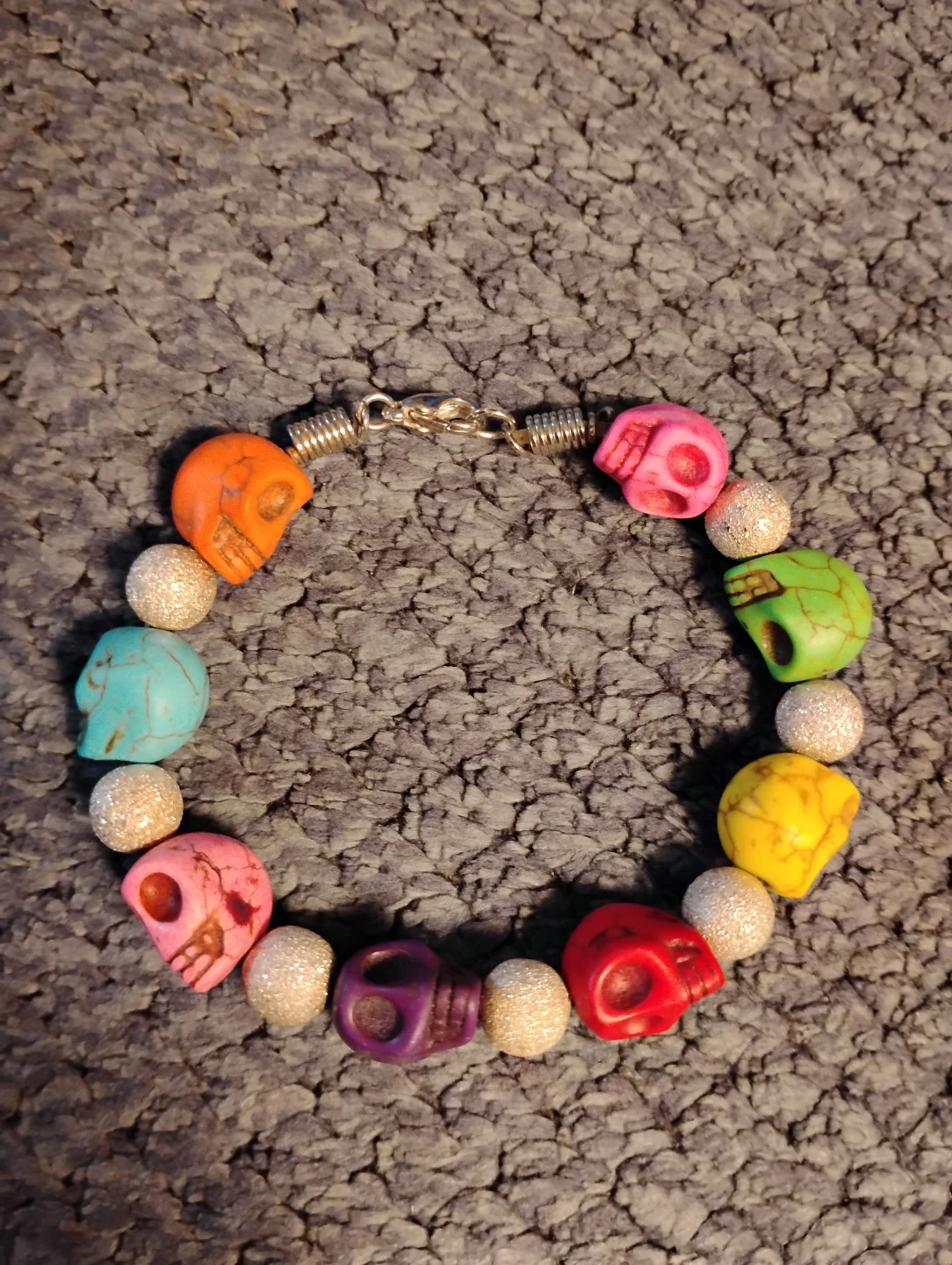 Colorful Skull Charm Bracelet