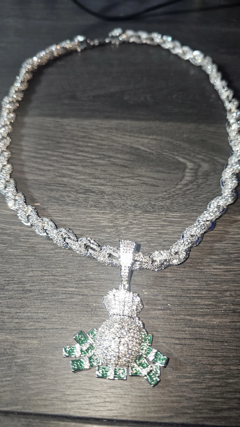 Iced Out Money Bag Necklace