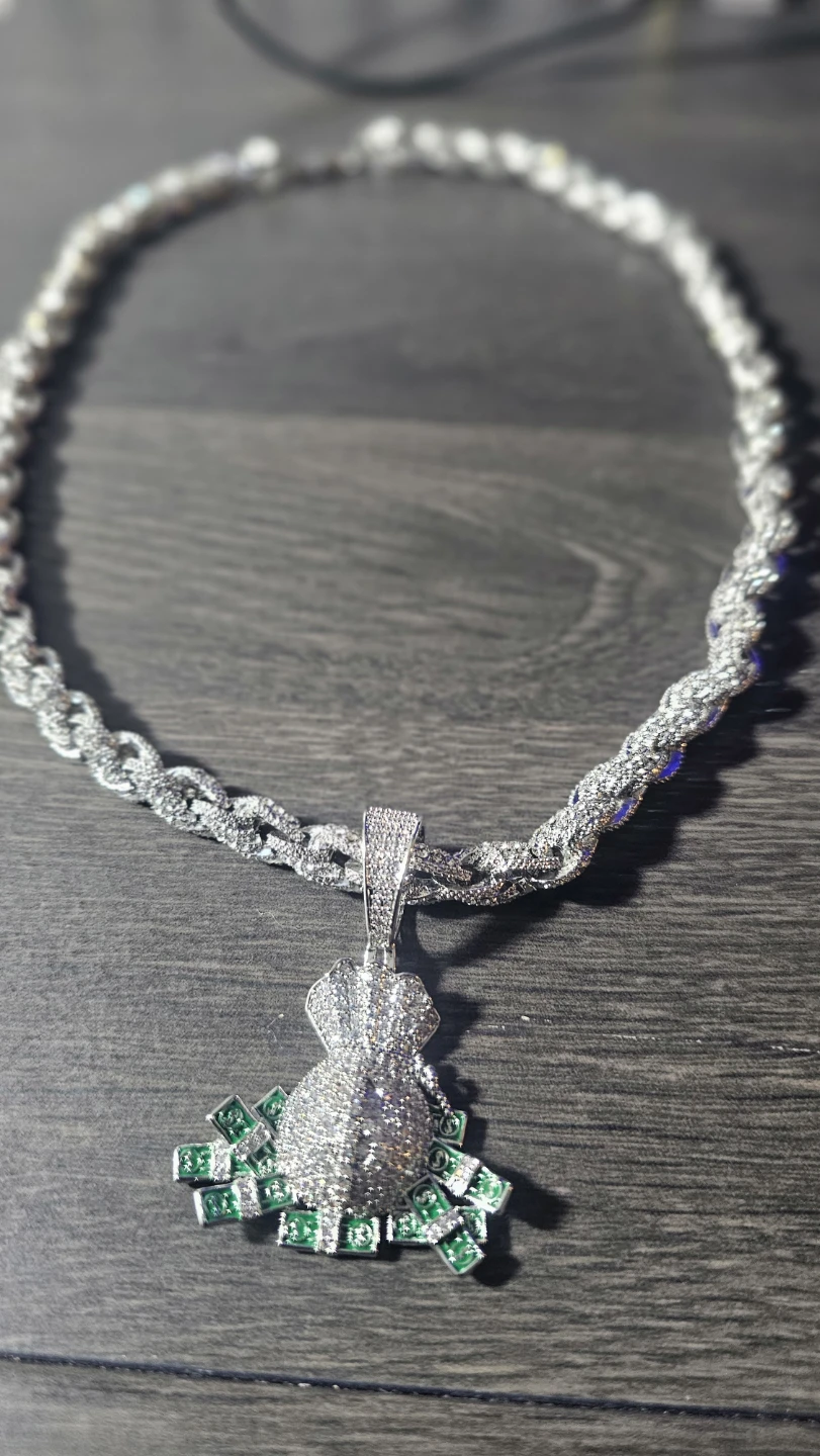 Iced Out Money Bag Necklace - photo 4