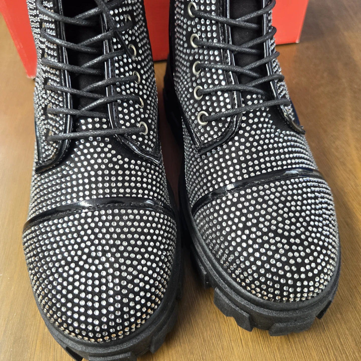 True Religion Black Rhinestone Combat Boots - photo 4