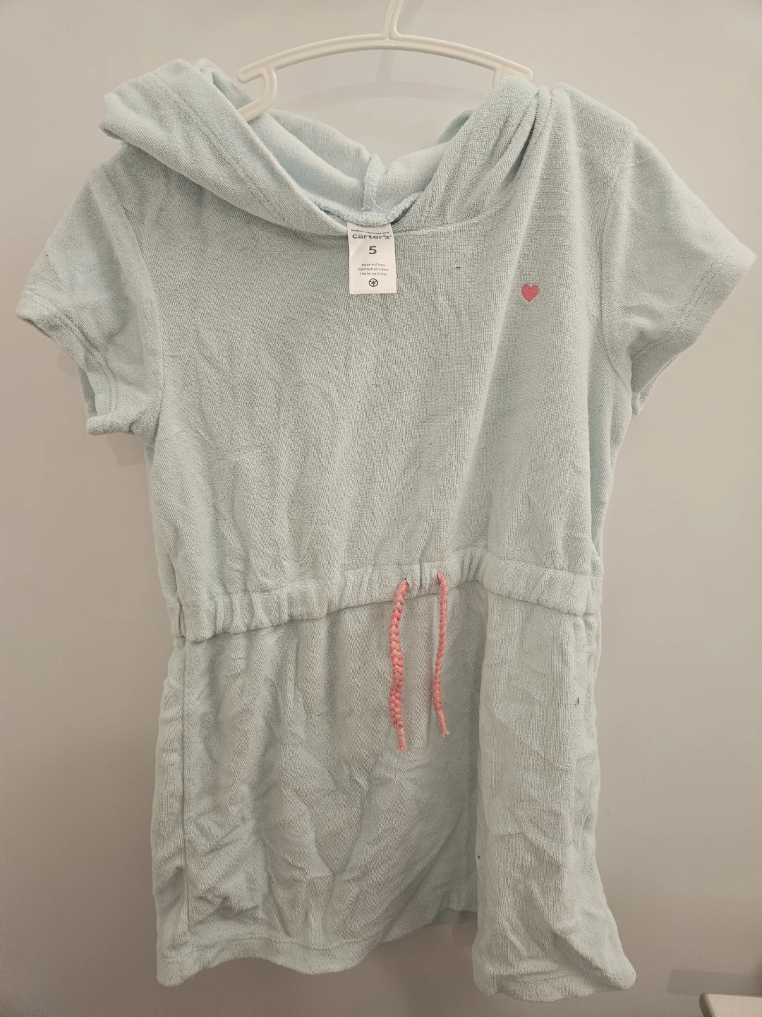 Carter's Blue Terry Cloth Hoodie Dress Size 5