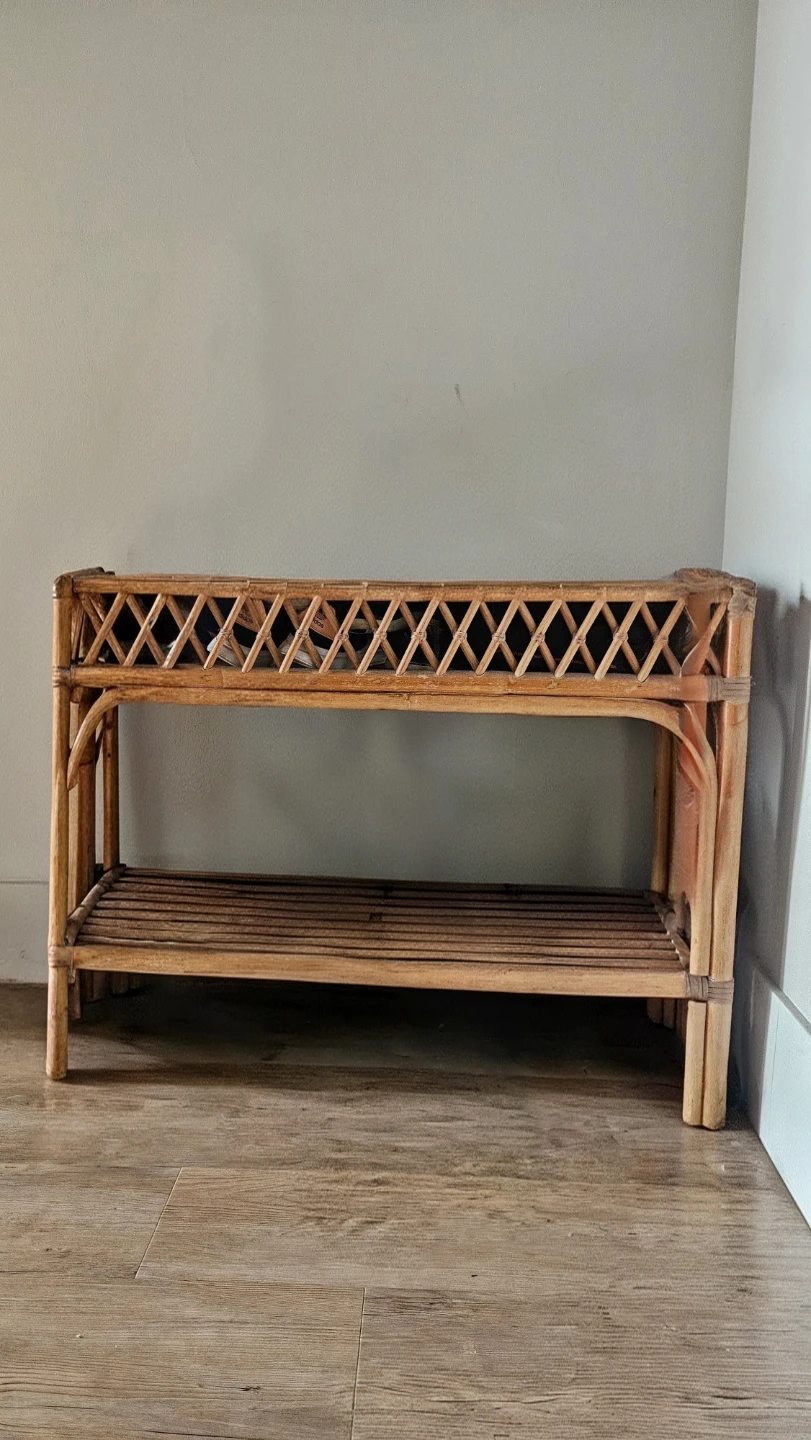 Rattan Console Table / Entryway Shelf