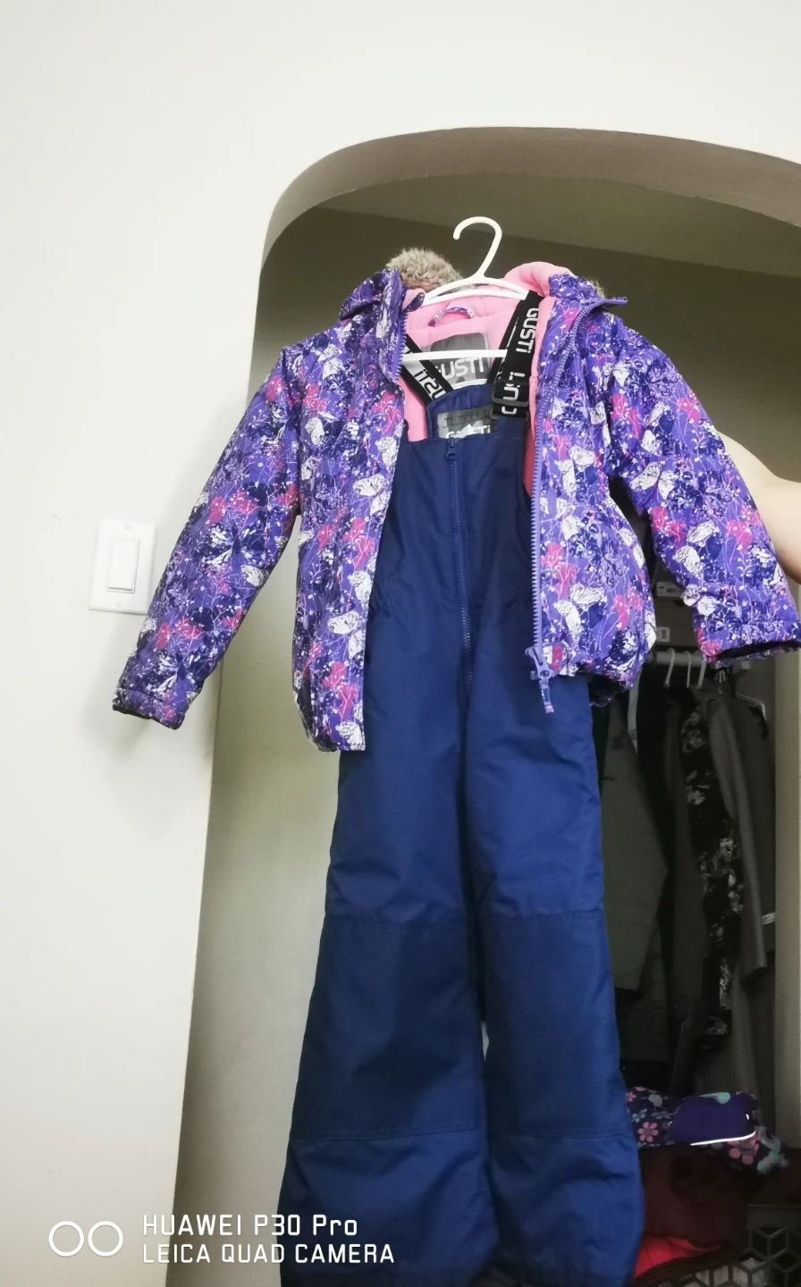 Girls' Winter Snowsuit - Purple Floral Print - photo 2