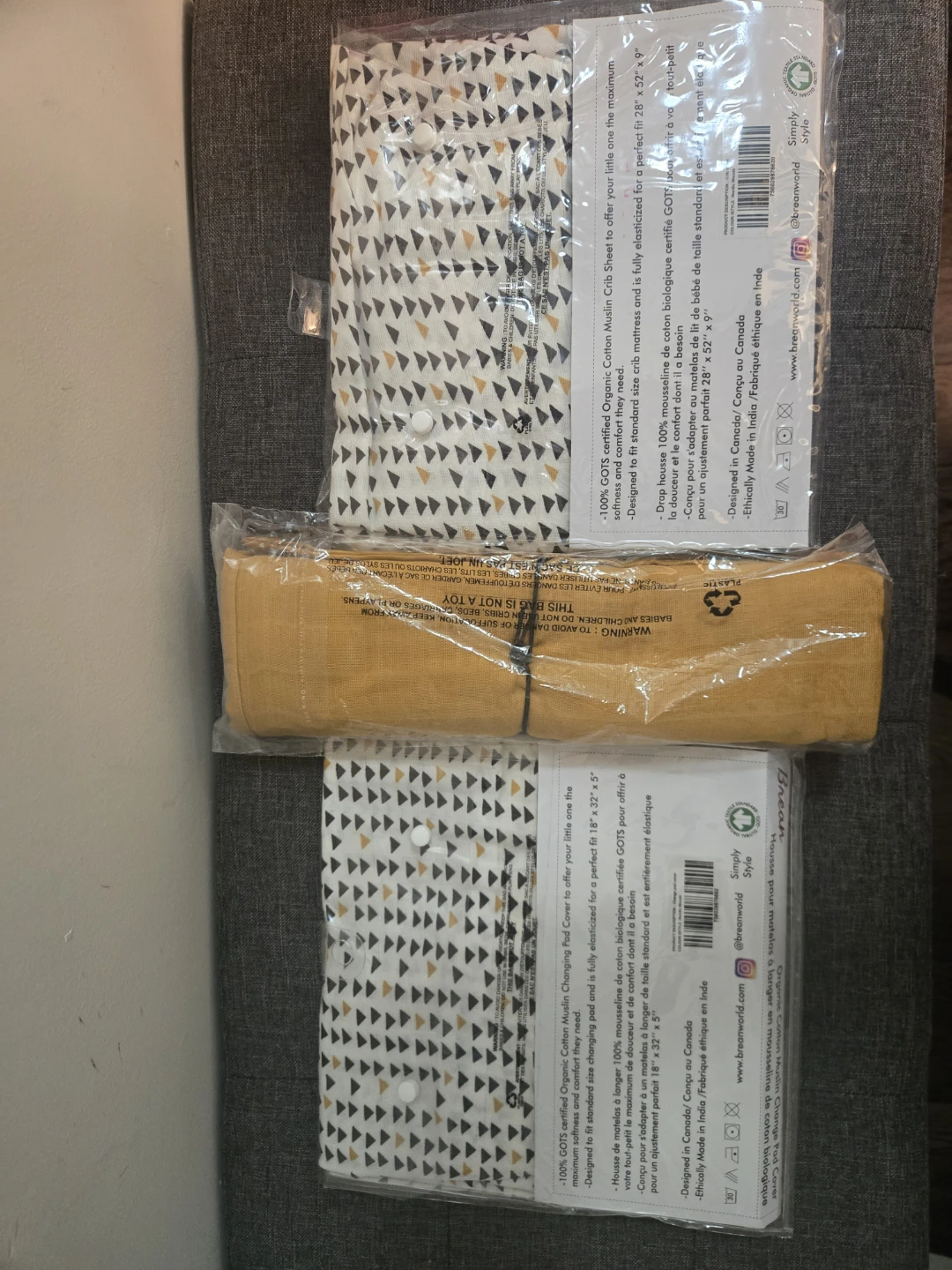 BABY GIFT: Brean Organic Cotton Change Pad Cover & Sheet Set - photo 2