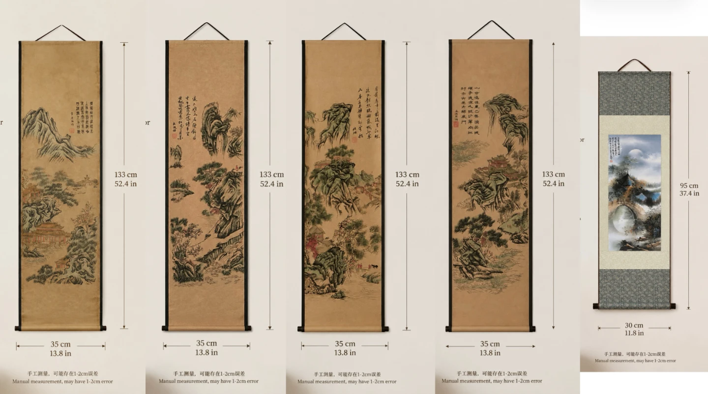 Chinese Style Landscape Hanging Scroll Traditional Wall Decor - photo 2