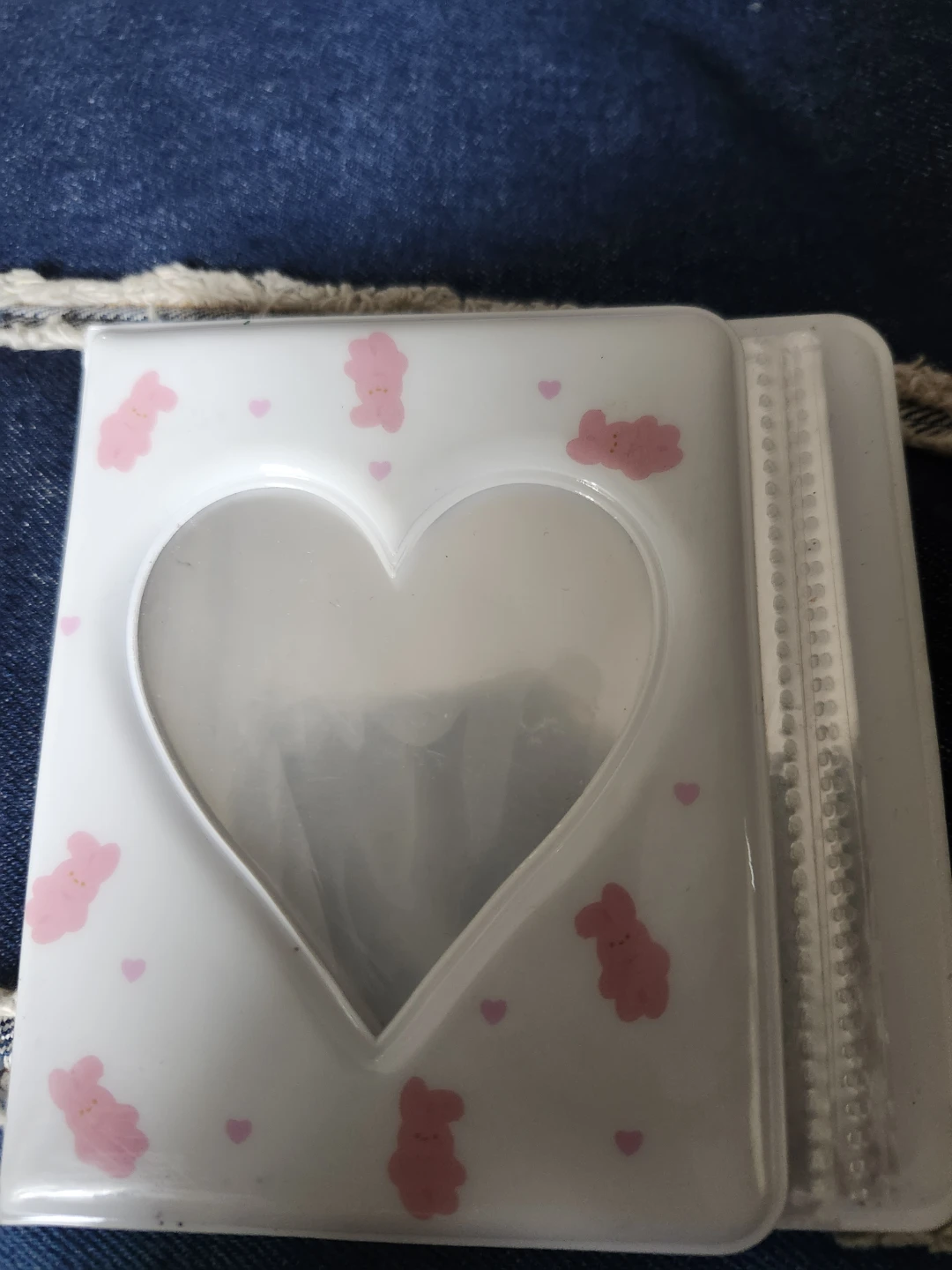 White Photocard Album with Pink Bunnies