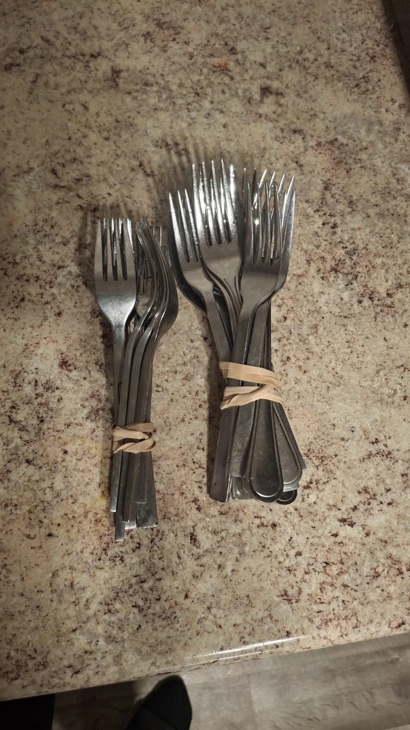 Set of Silverware Forks and Spoons