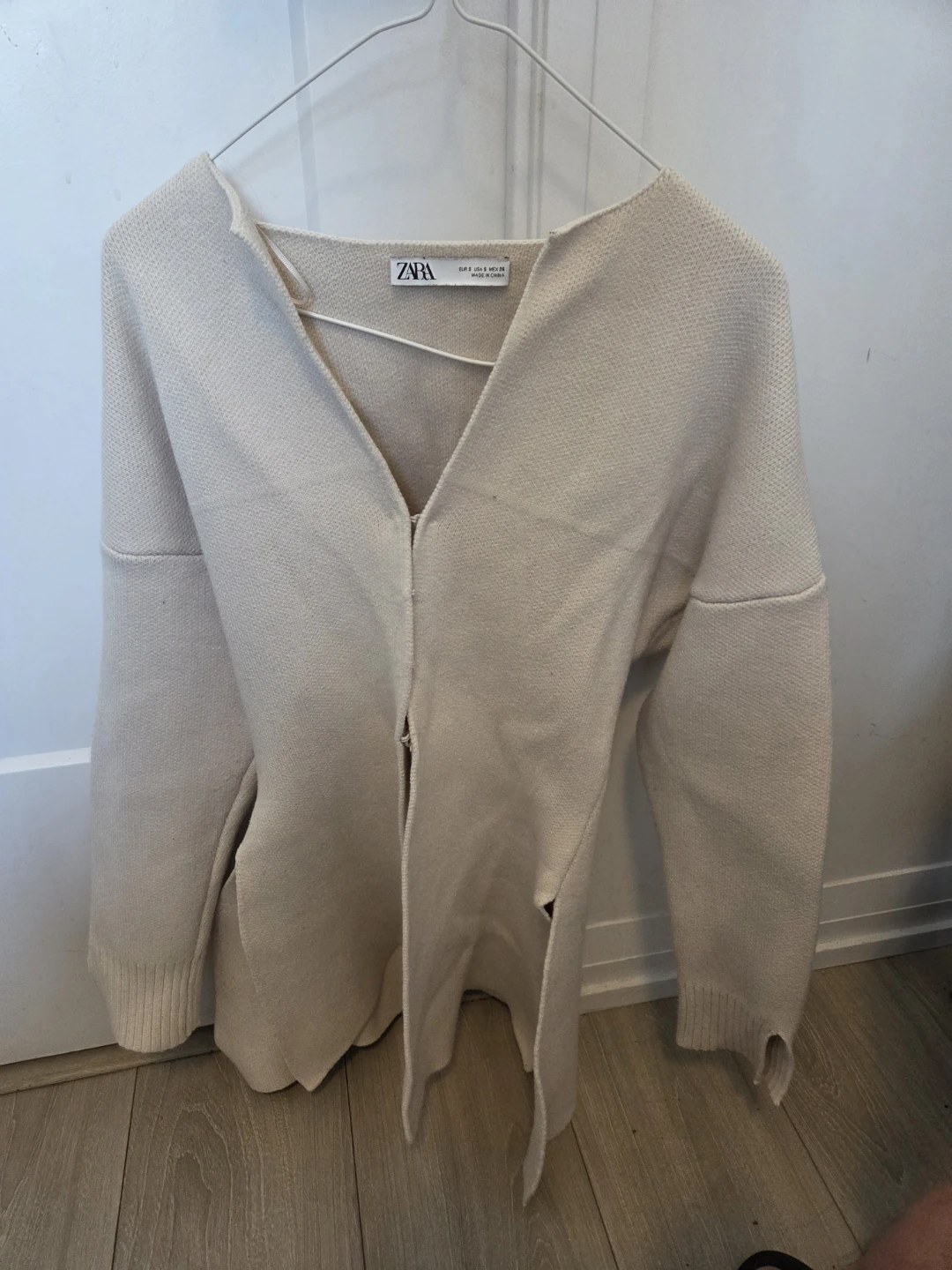 ZARA Cream Knit Cardigan Sweater