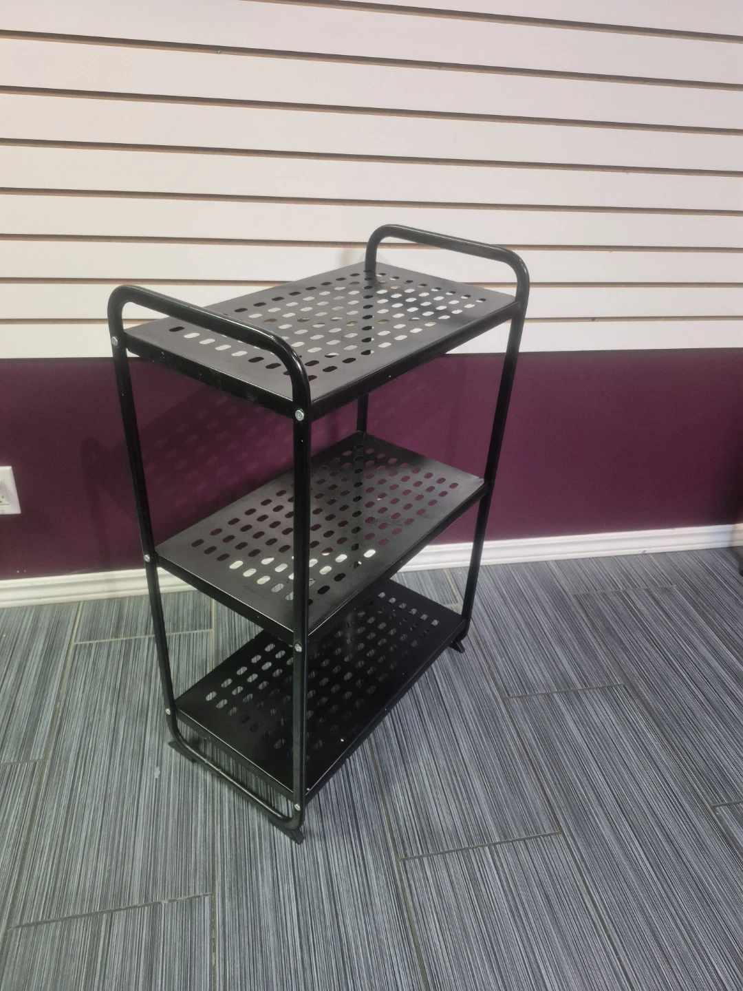 Black 3-Tier Metal Shelf Unit