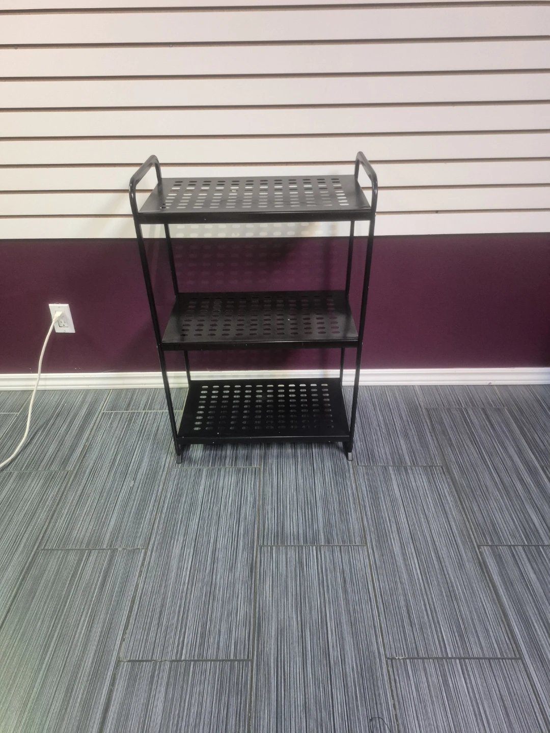 Black 3-Tier Metal Shelf Unit - photo 3