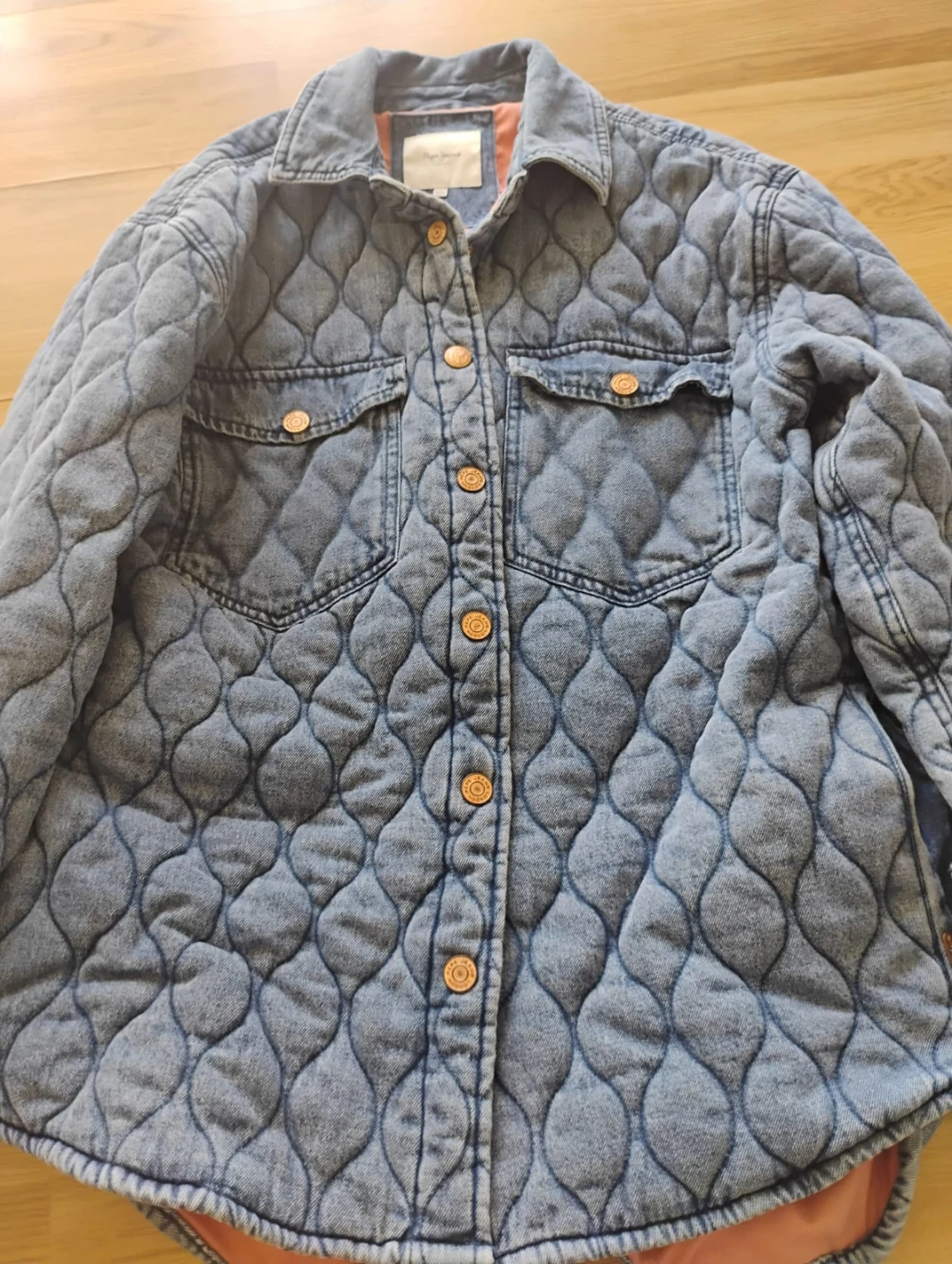 Pepe Jeans Quilted Denim Shirt Jacket Medium
