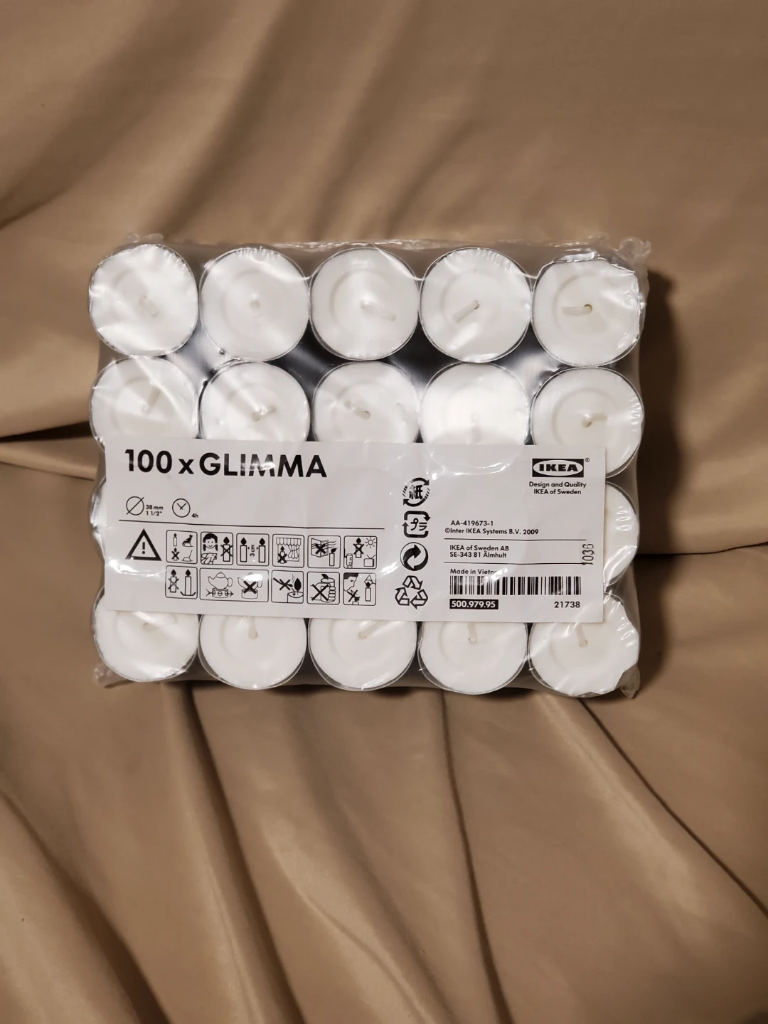 IKEA GLIMMA Tealight Candles - 100 Pack