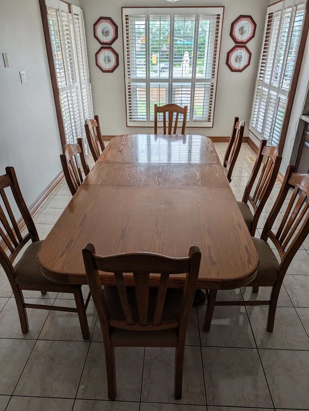Oak Dining Table with Extension Leaf