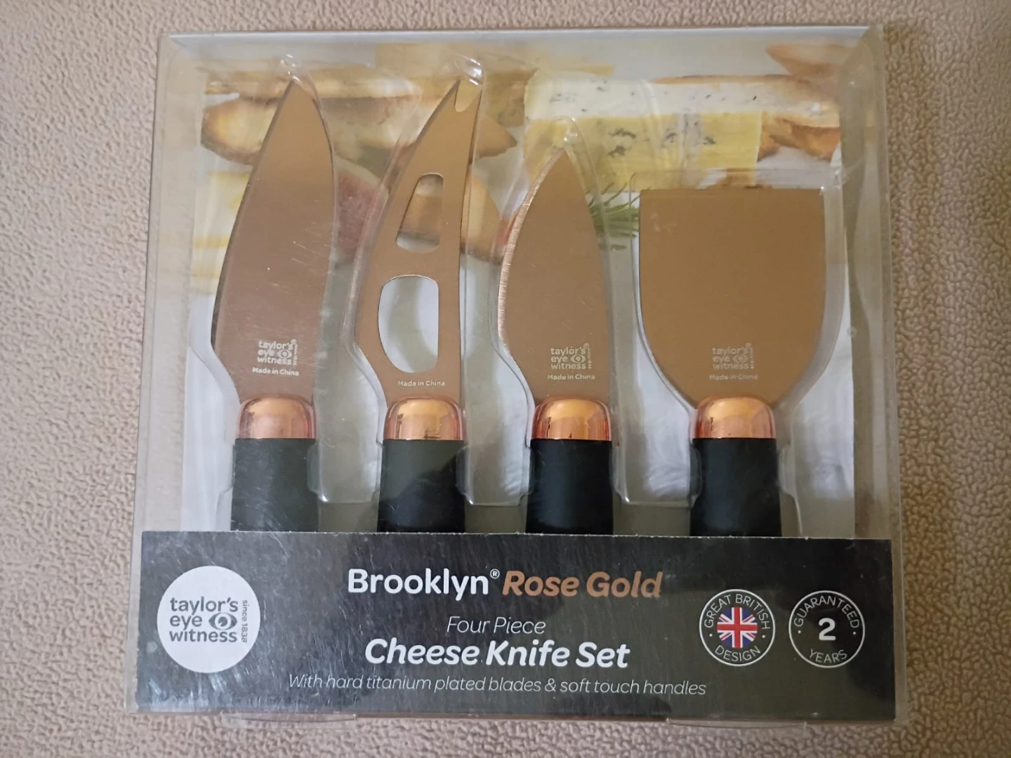 Taylor's Eye Witness Brooklyn Rose Gold Cheese Knife Set