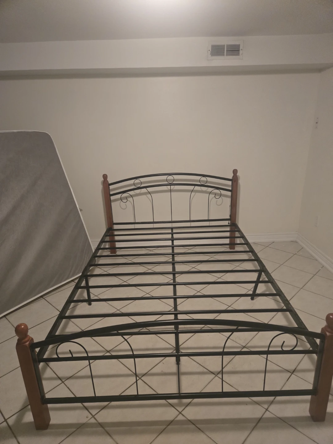 Metal Bed Frame with Wooden Accents - photo 2
