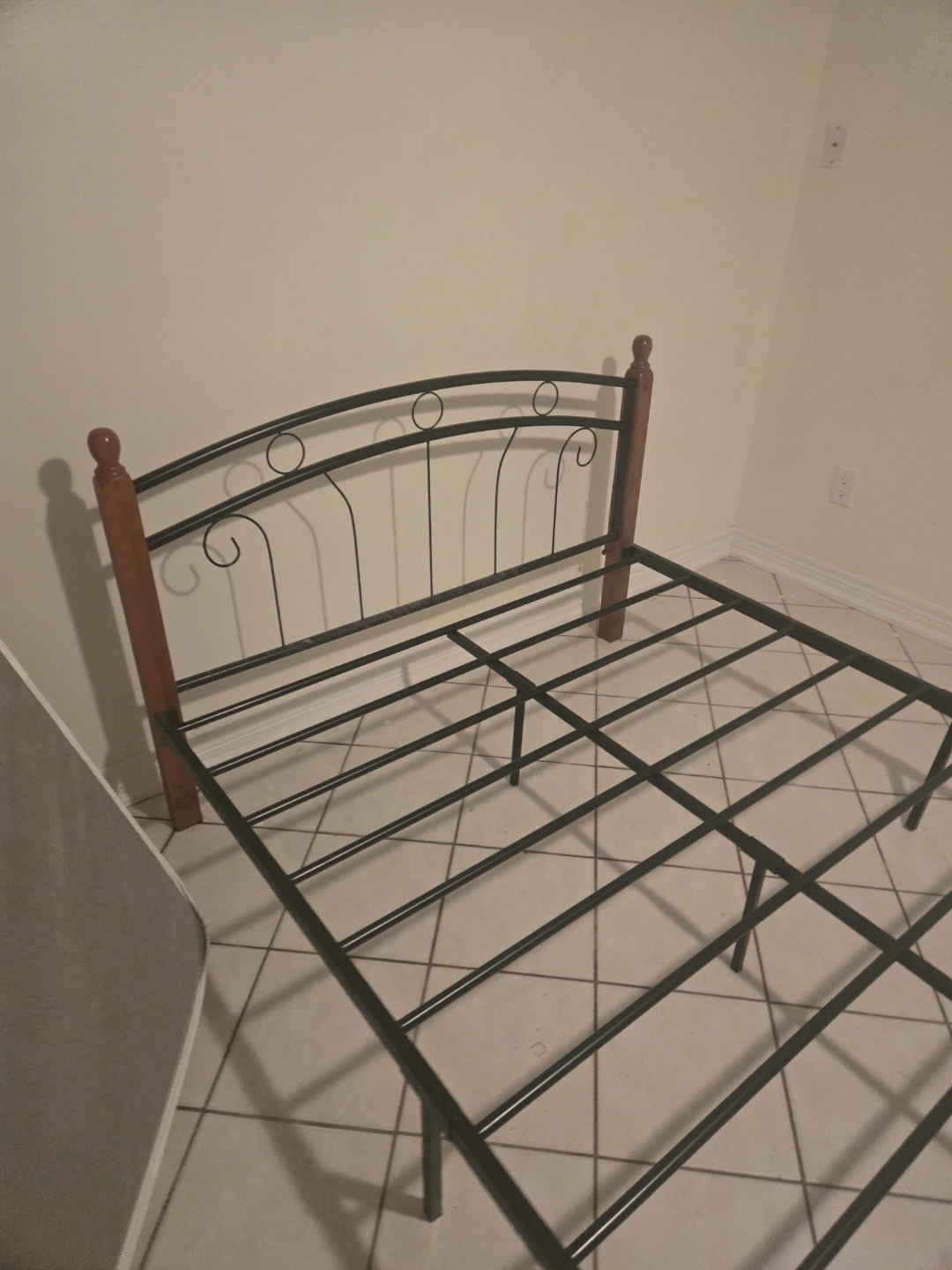 Metal Bed Frame with Wooden Accents - photo 3