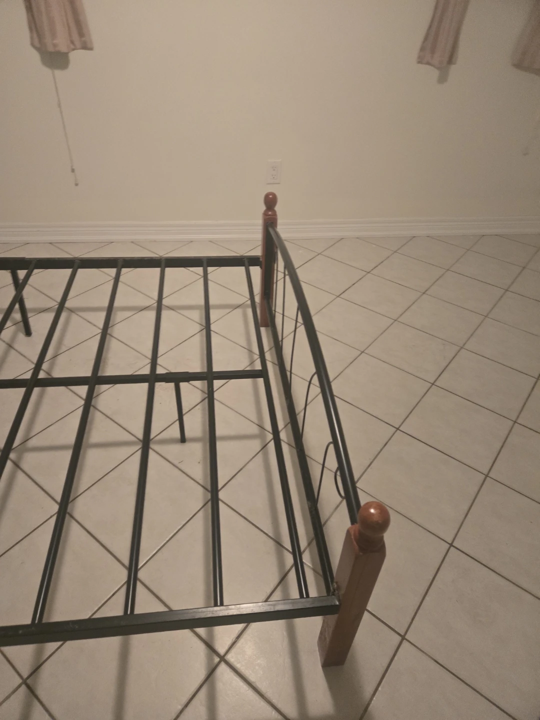 Metal Bed Frame with Wooden Accents - photo 4