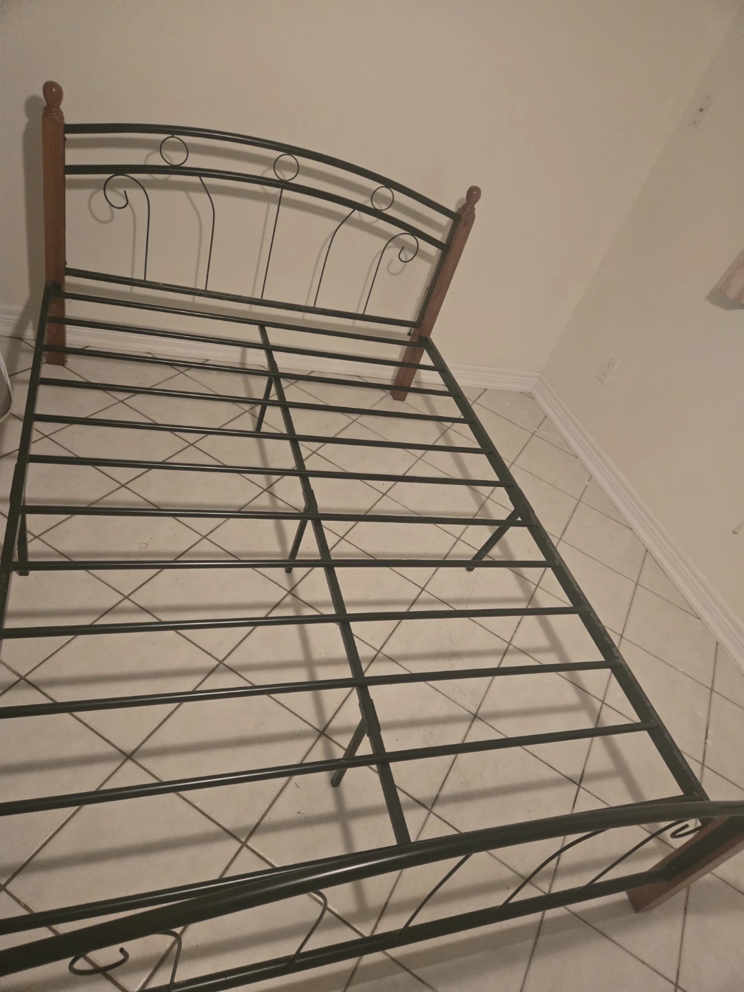 Metal Bed Frame with Wooden Accents - photo 5