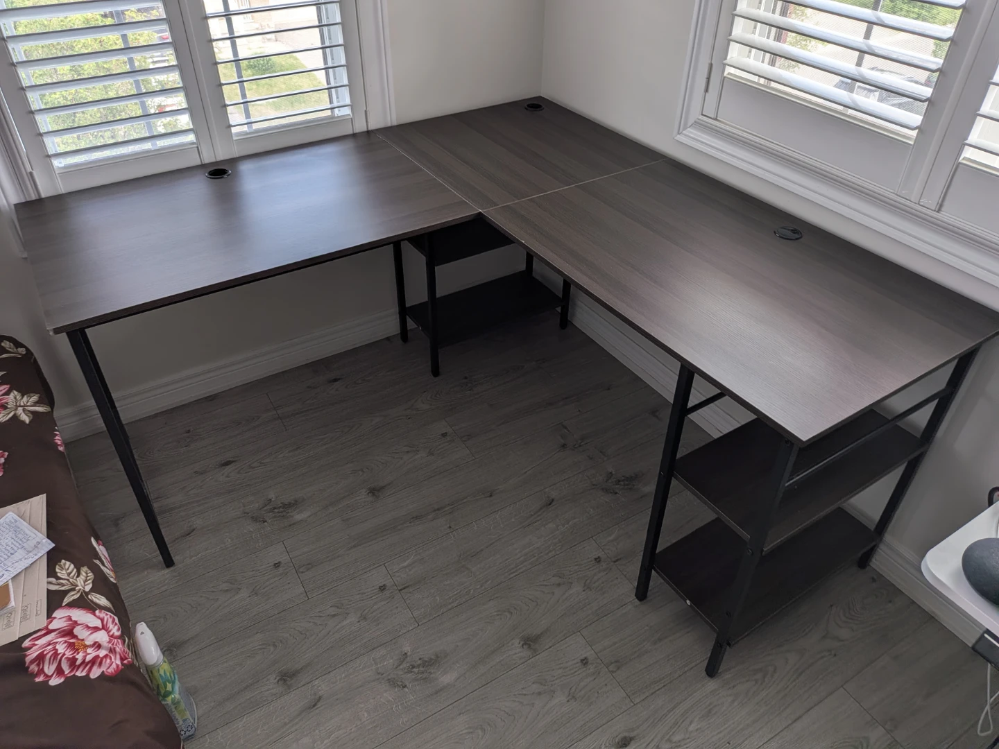 L-Shaped Desk with Shelving