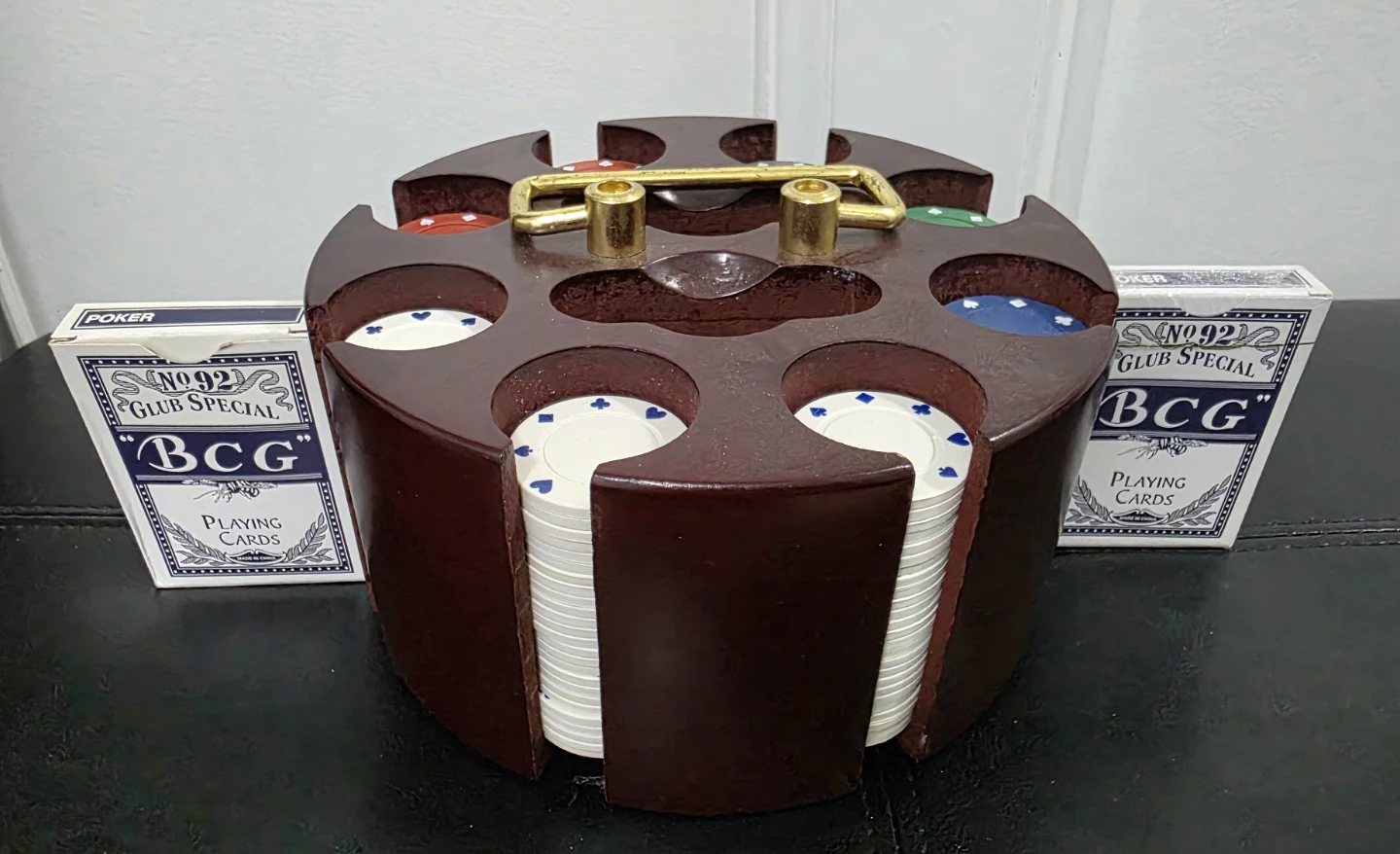 Poker Chip Holder with BCG Playing Cards