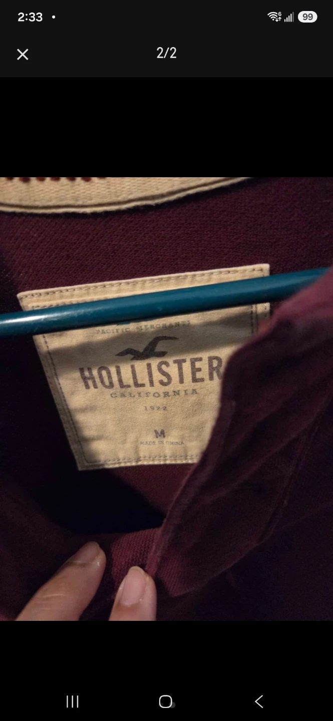 Hollister Polo Shirt Burgundy Men's Medium - photo 2