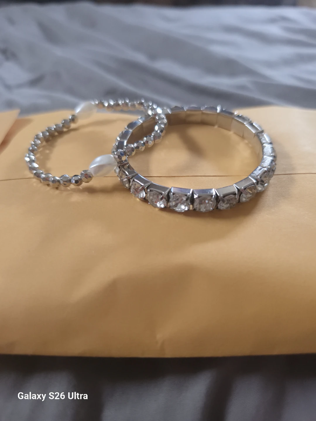 Rhinestone and Pearl Stretch Bracelets