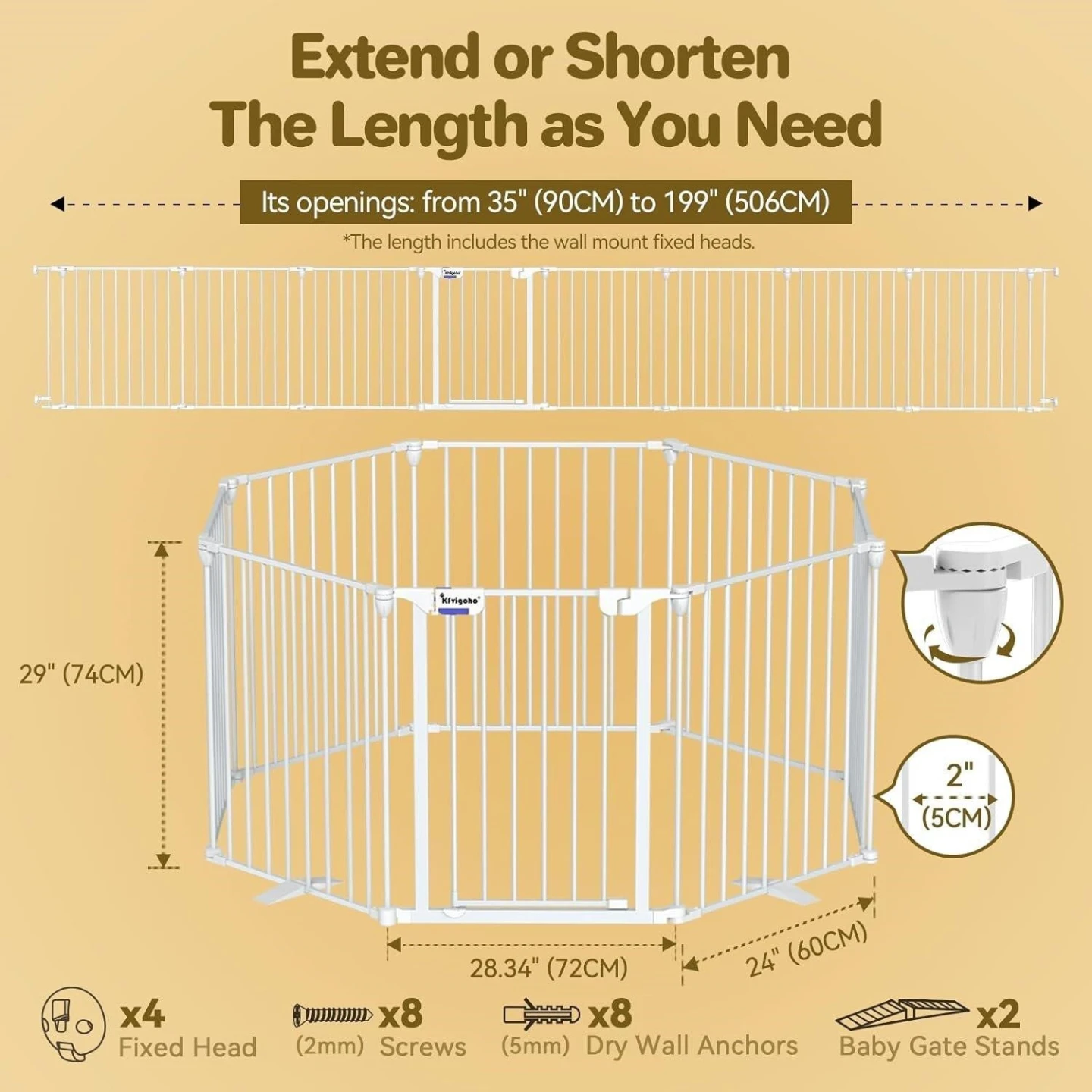 Regalo 5-in-1 Extra Wide Baby Gate/ Dog playpen - photo 2