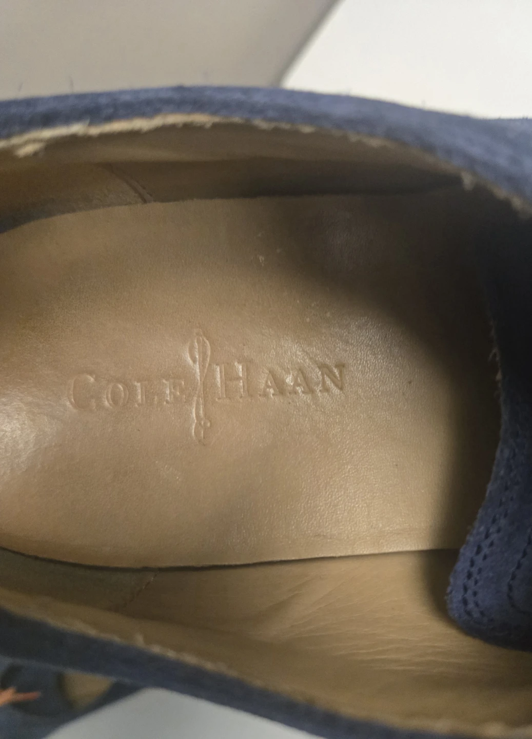 Men's Blue Suede Oxford Shoes. Cole Haan. Size 13. - photo 5