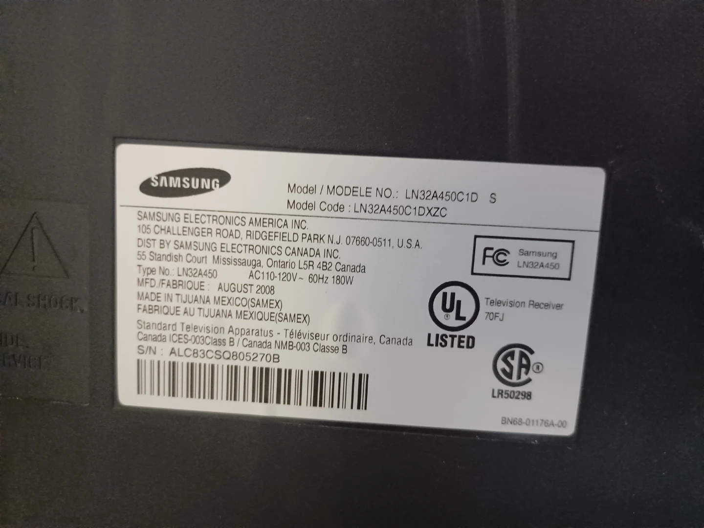 Samsung 32" HD TV LN32A450C1D - photo 2