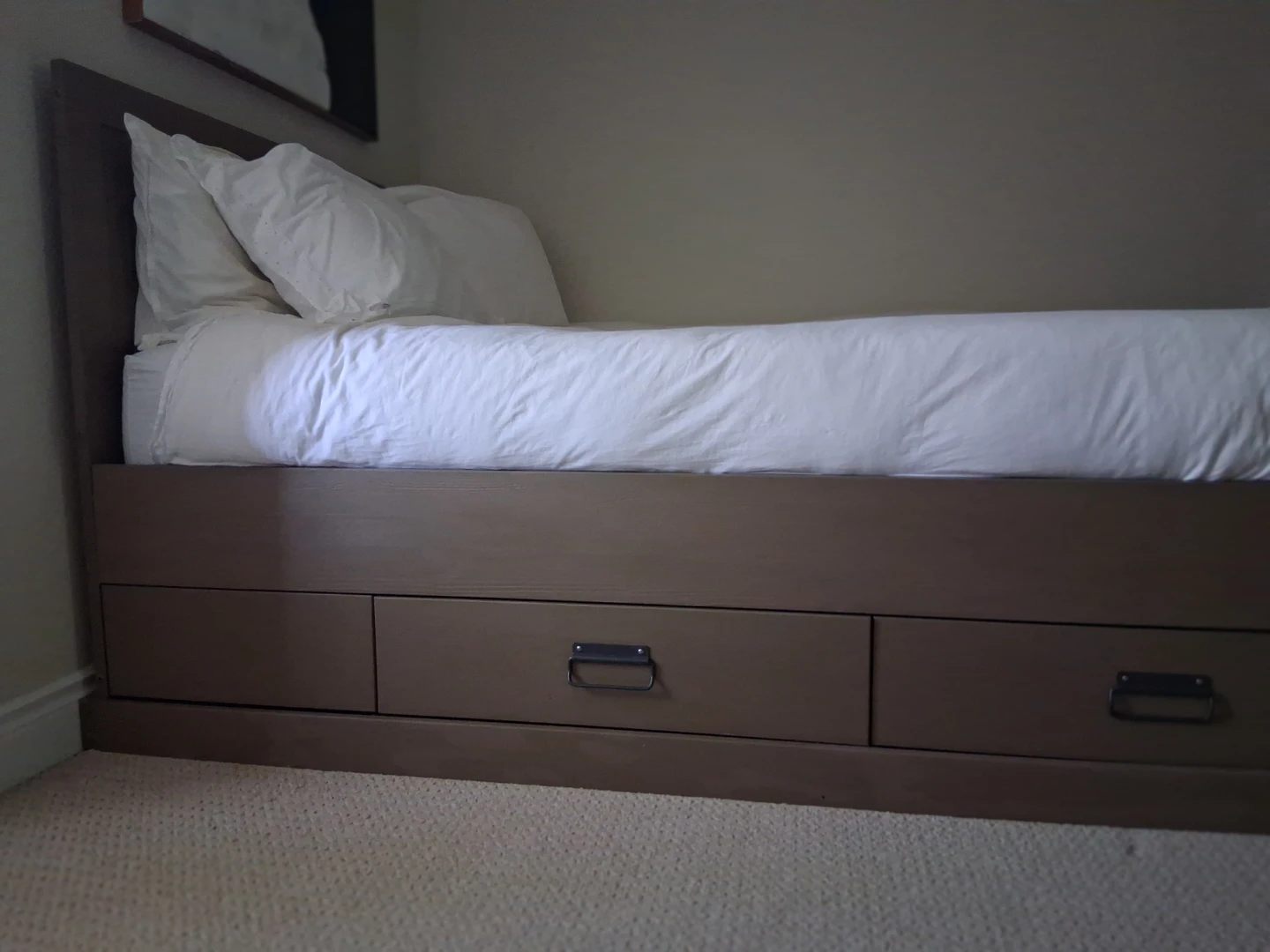 Brown Wooden Queen Size Bed Frame with Storage Drawers - photo 2
