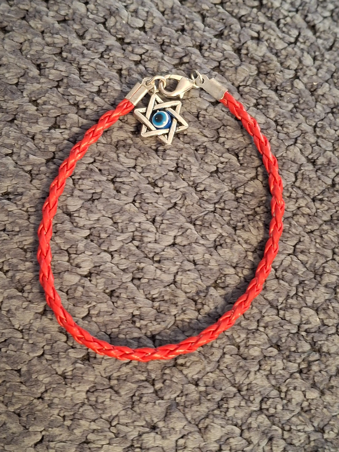 Red  Bracelet with Star of David & Evil Eye Charm
