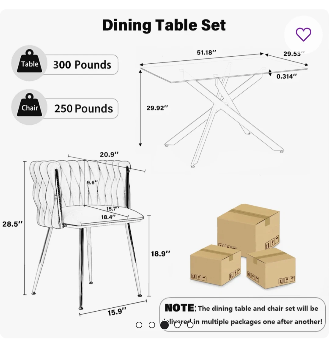 MOVING SALE: Glass Dining table & 2 Velvet Chairs - photo 3