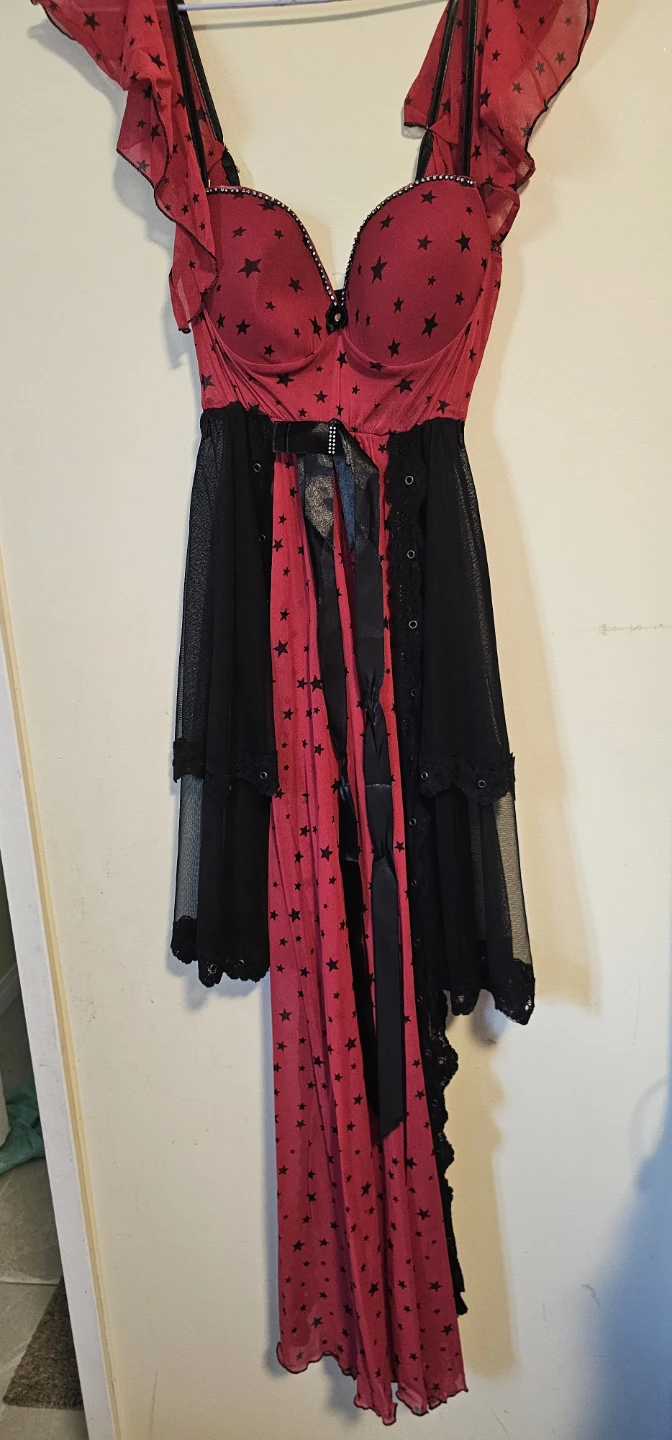 Red and Black Star Lingerie Set
