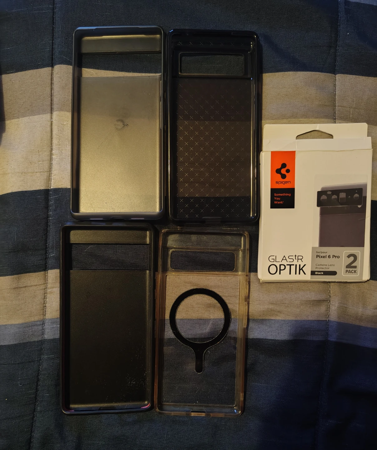 4 Pixel 6 pro case and open Spigen Glas.tR Optik Camera Lens