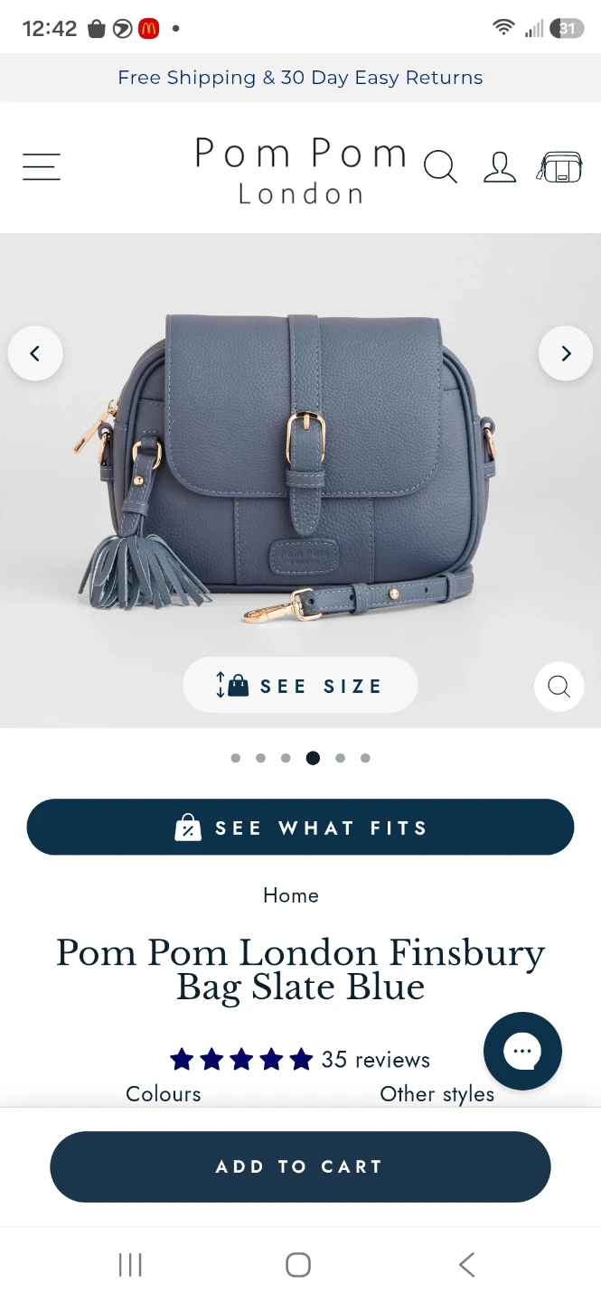 Pom Pom London Finsbury Bag - light Sky Blue - photo 3