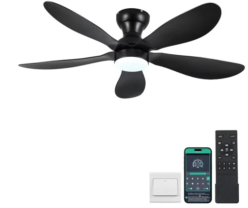 44" Black Ceiling Fan with Light - photo 2