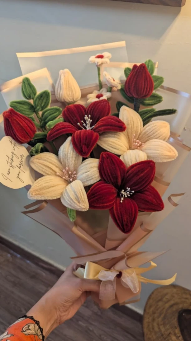 Handmade pipe cleaner Flower Bouquet
