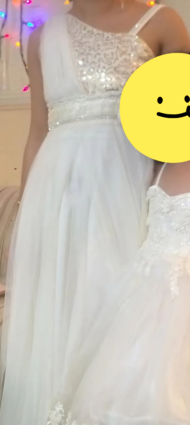 White sequined tulle dress - photo 3