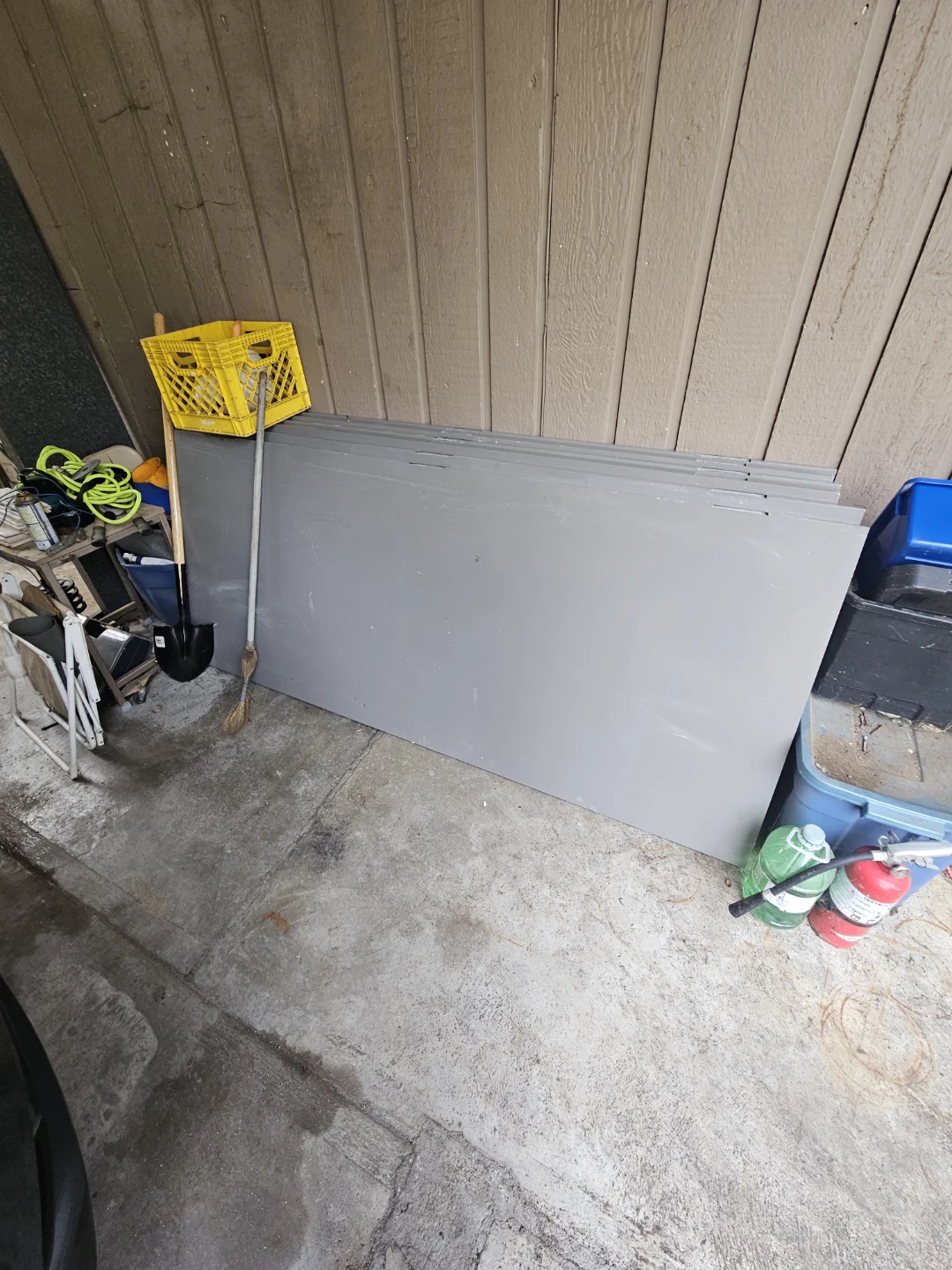 Grey Metal fire doors