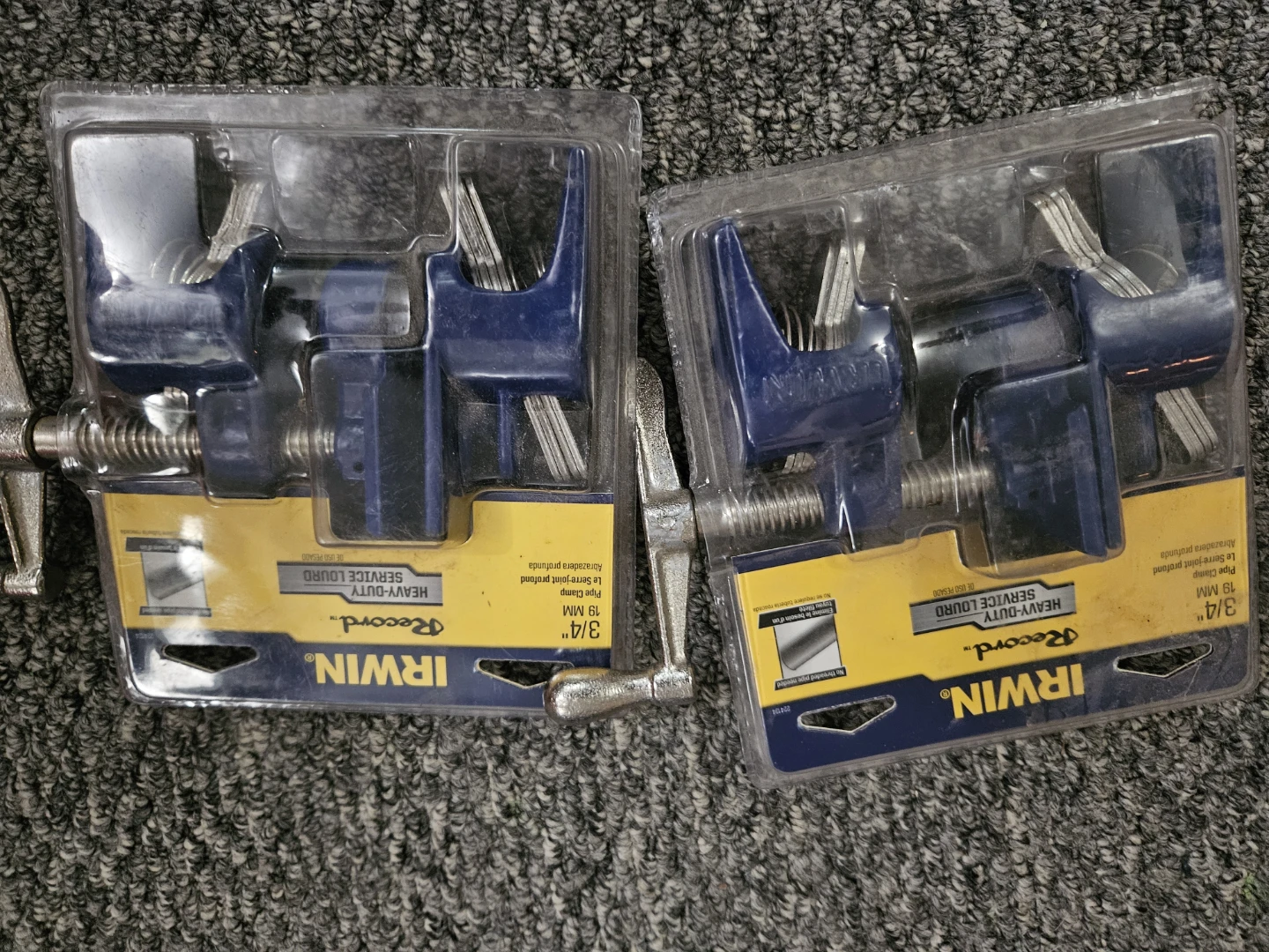 2x IRWIN Record 3/4" Pipe Clamps