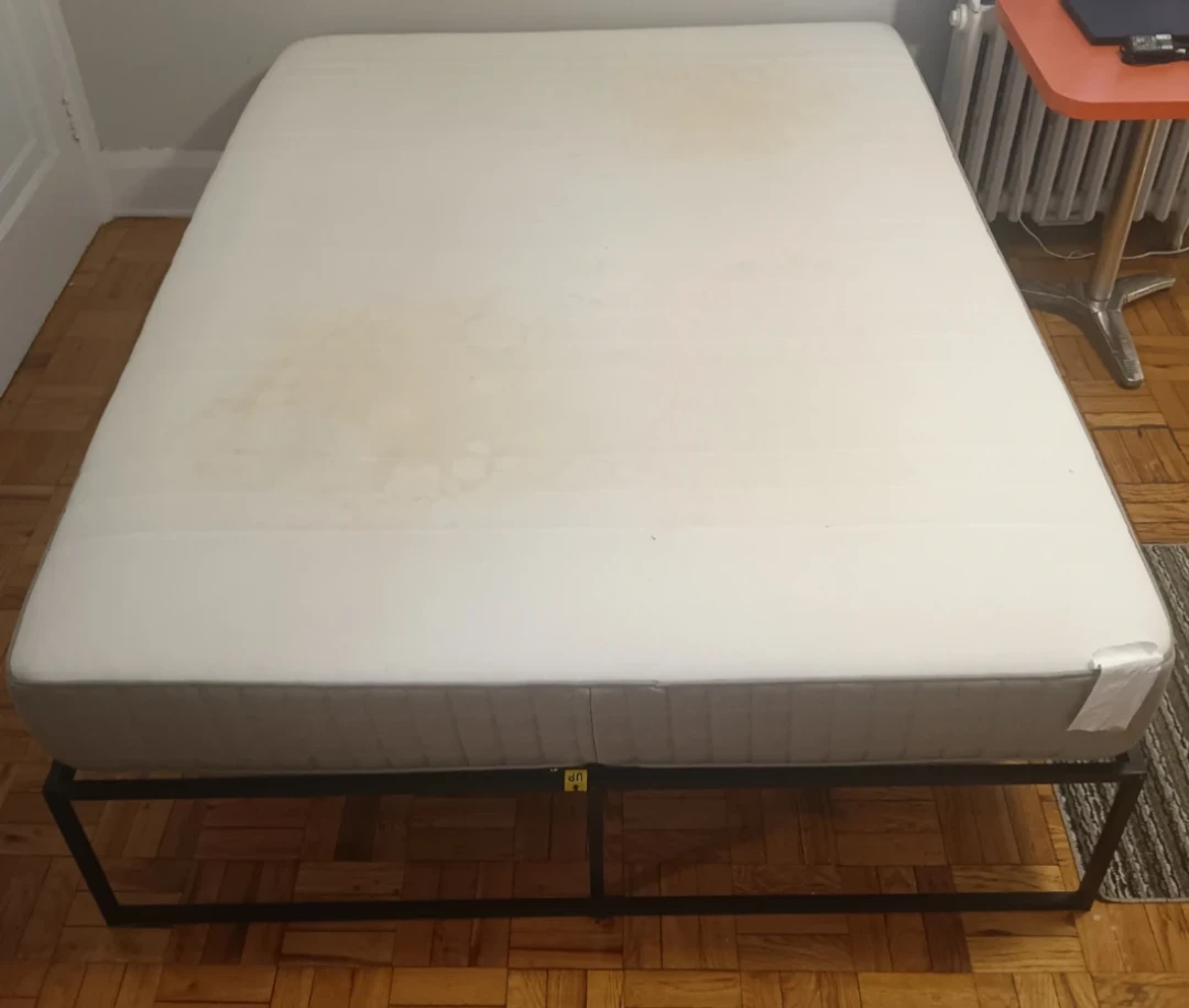 Queen-size IKEA Haugesund orthopedic mattress & BedFrame