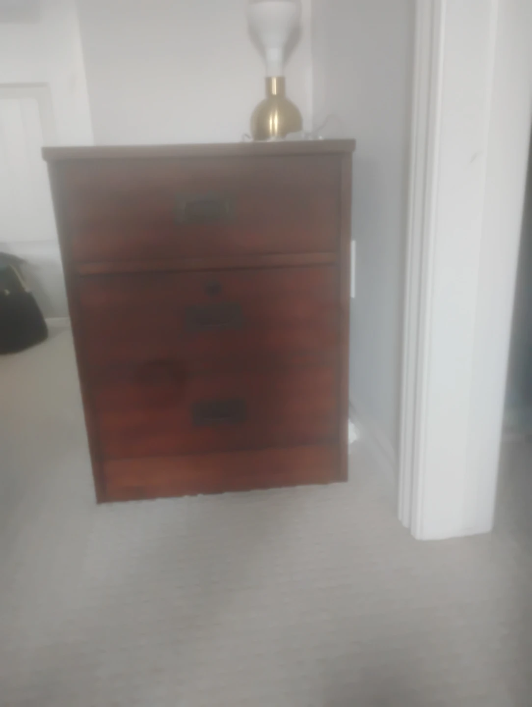 Wooden 3-Drawer Filing Cabinet for
