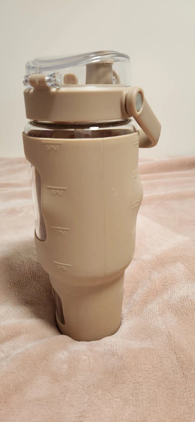 BLUEGO 40oz Glass Water Bottle BPA-free (Beige)