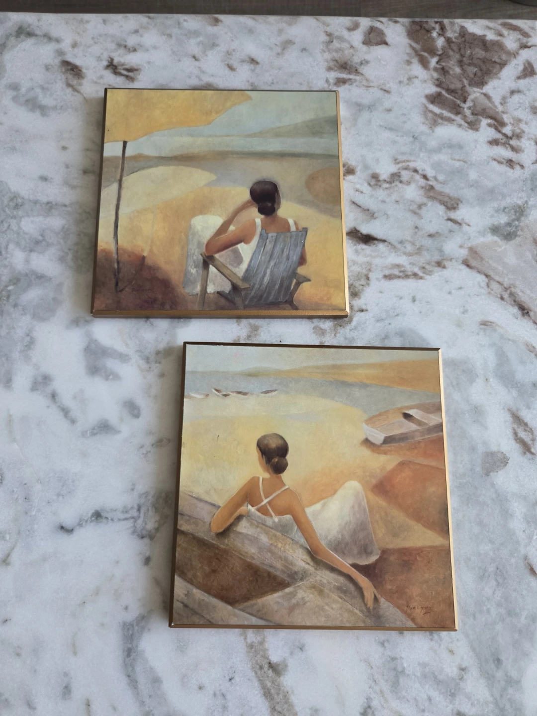 Set of 2 Decorative Beach Scene Wall Art