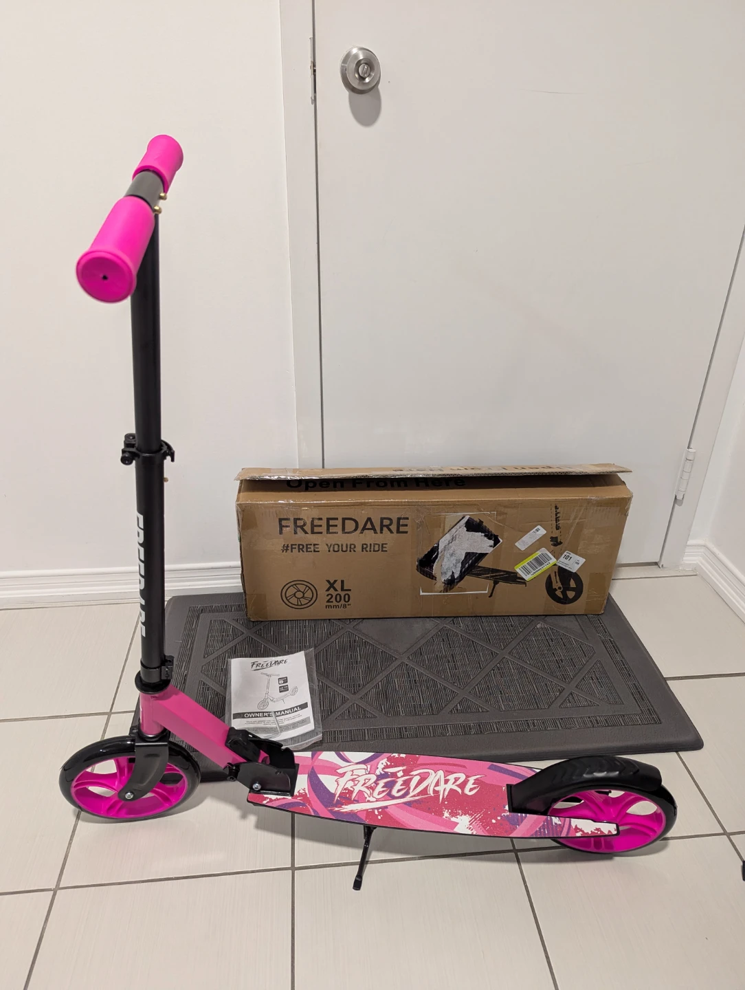 FREEDARE Pink Folding Scooter for Kids & Teens