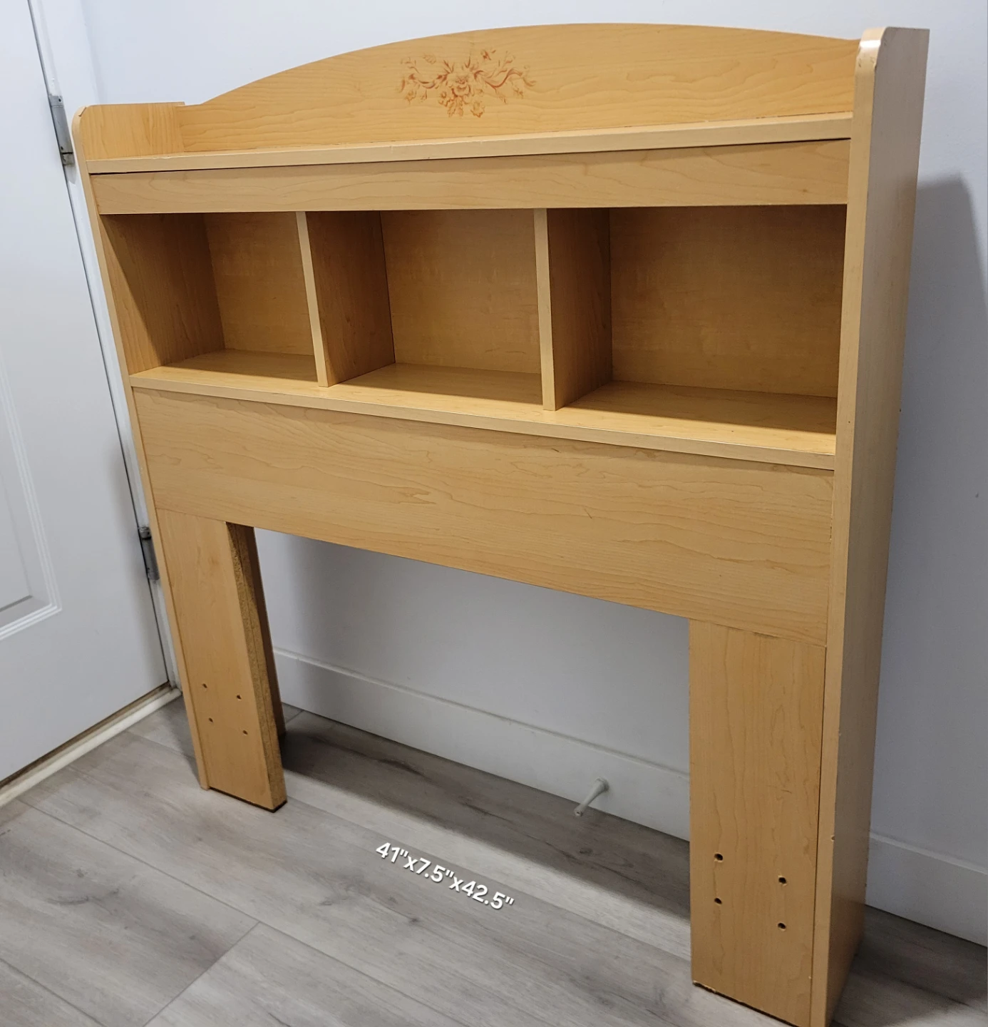 Twin / Single Size Wooden Headboard with Storage Cubbies