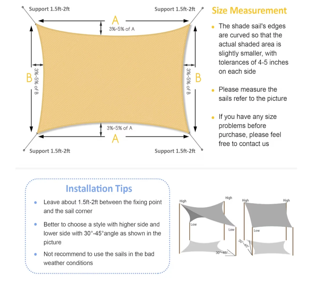 Rectangle Shade Sail 12x16 - photo 2