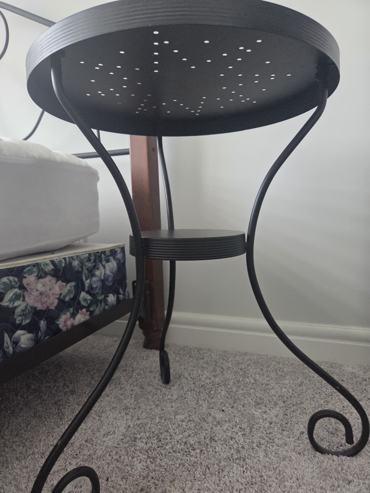 Wooden/Medal frame Bed with mattress and Accent Table - photo 5